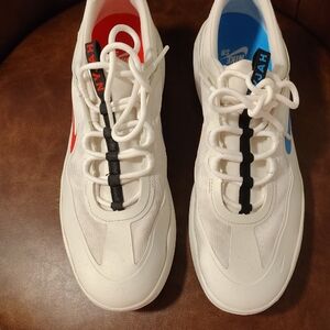 White and Red/Blue Sneakers